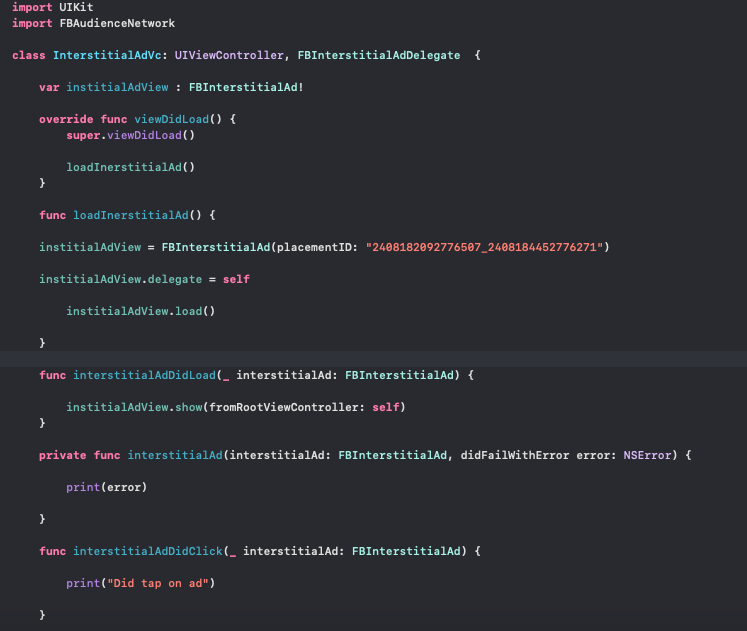 add interstitial ads