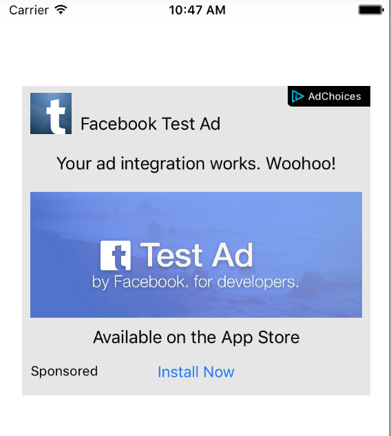 test facebook ad