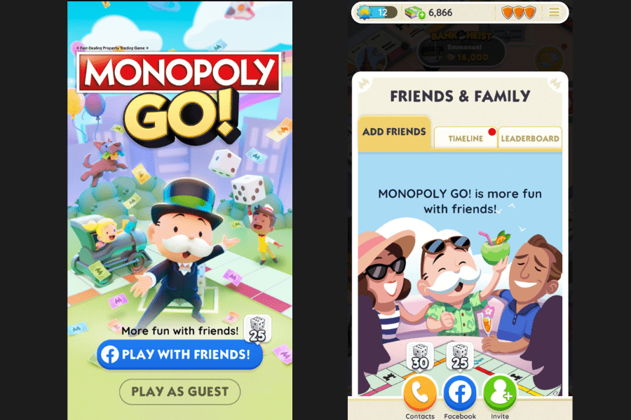 social features in monopoly go