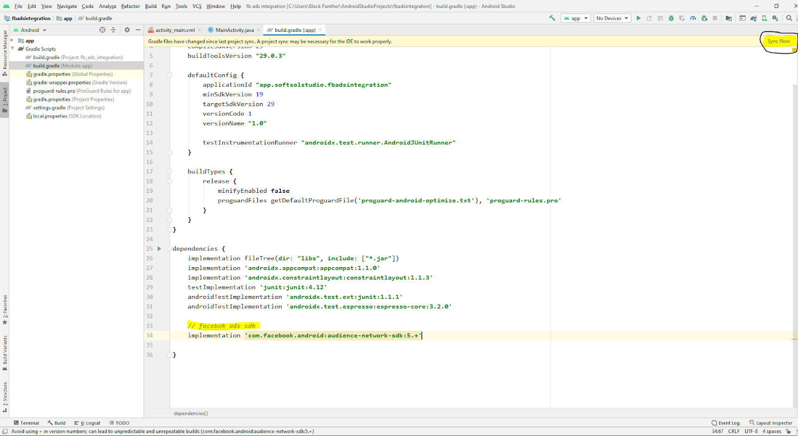 integrate facebook sdk