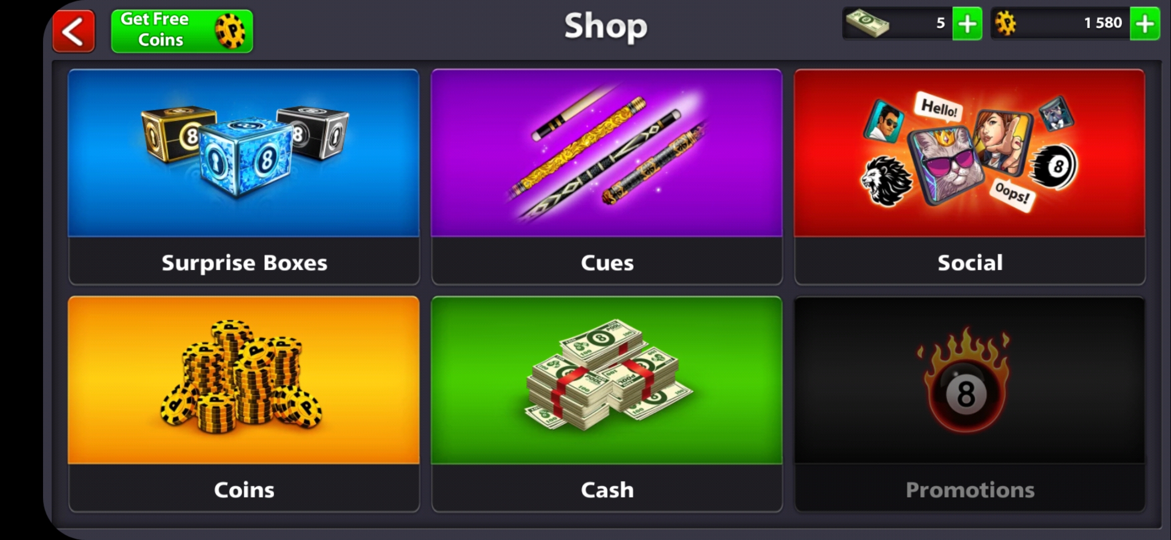 8 ball pool shop