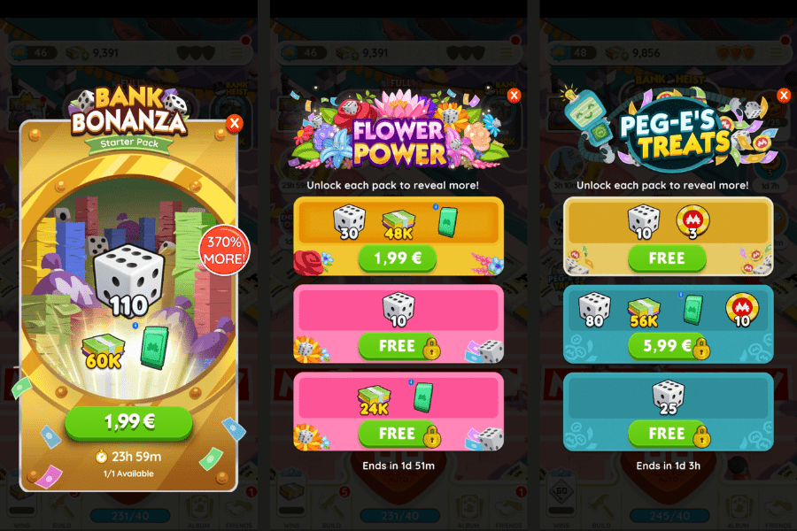 monopoly go in app purchase offers